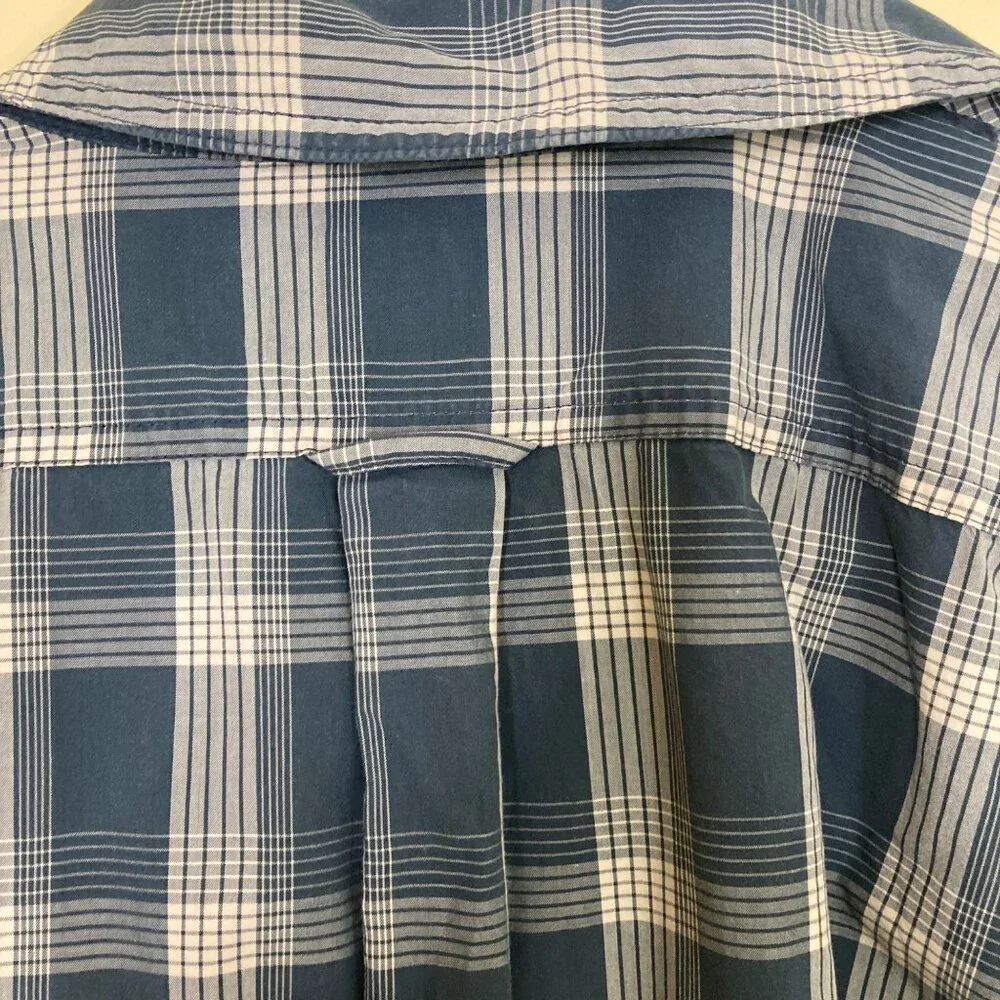 Filson Mens Small Blue Plaid Button-Up Long-Sleeve Shirt - Picture 8 of 10